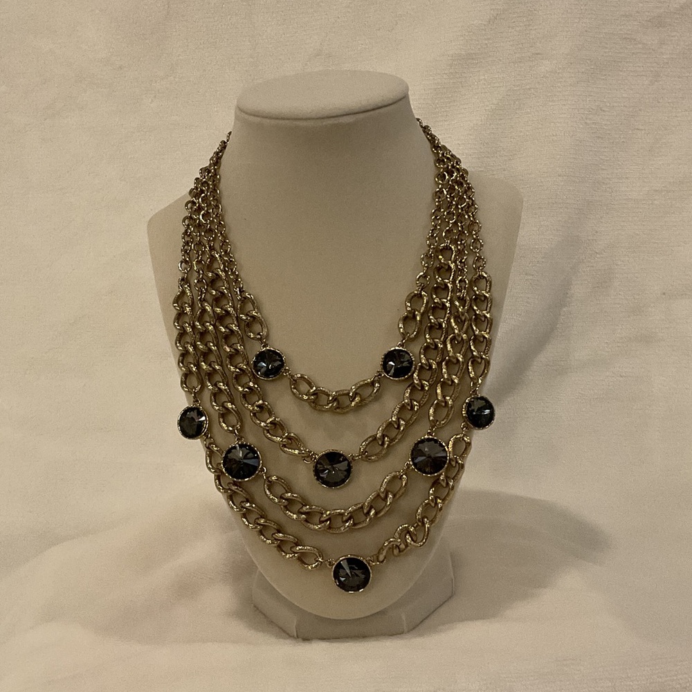 Chico's Gold and Black Layered Necklace
